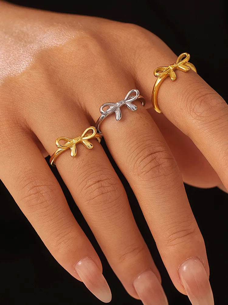 Elegant Bow Ring in Stainless Steel