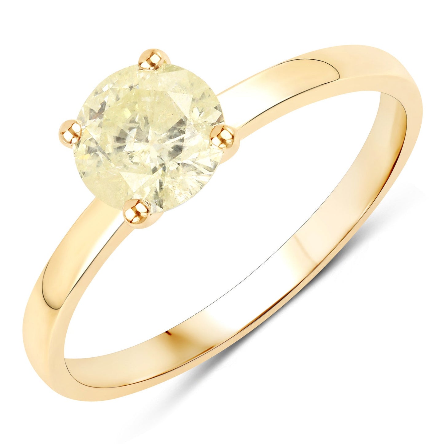 Bague de fiançailles en or jaune 14K avec diamant TLC de 0,85 carat