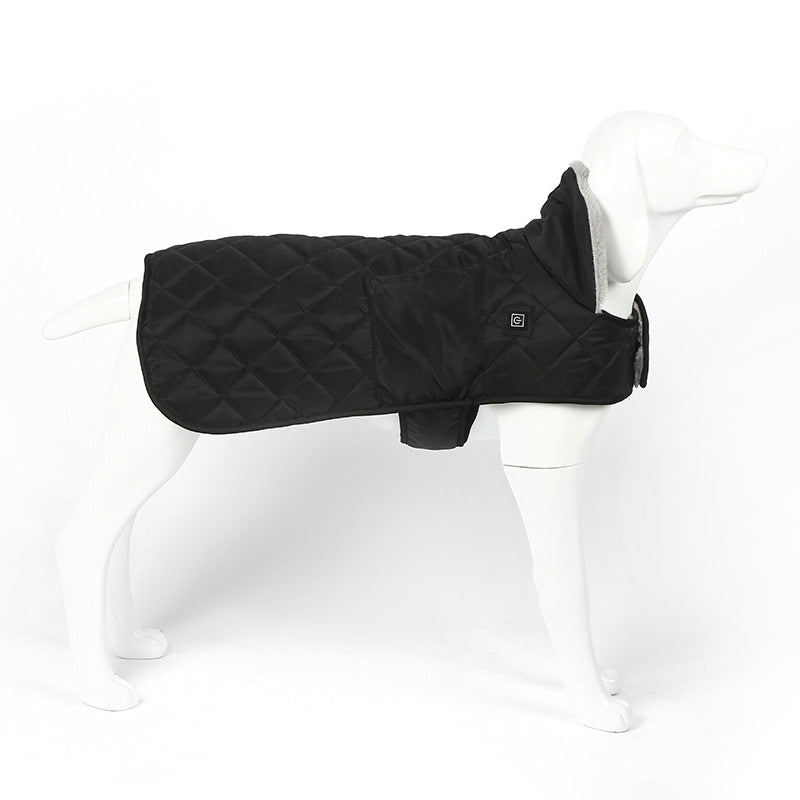 Heated Pet Clothing - New Fashion Warm Dog Cotton Jacket with Short Rabbit Fur - Korvel