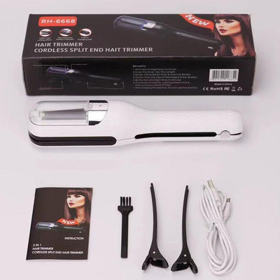 Fully automatic hair clipper, hair splitting and trimming device, multifunctional electric women's 2-in-1 trimming and cutting d - Korvel