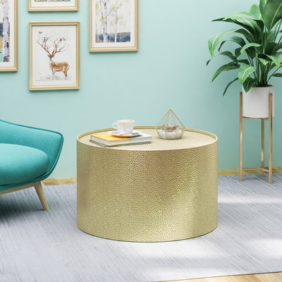 Elegant Gold Metal Coffee Table