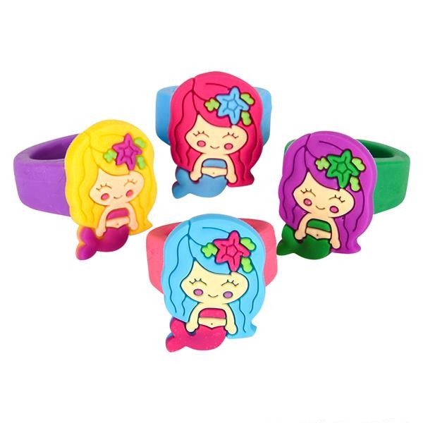 Mermaid Rubber Rings - 36 Count Set