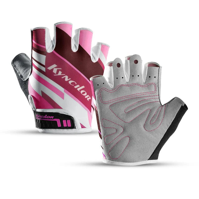 Outdoor cycling half finger gloves men's and women's sports fitness breathable Lycra short finger cycling gloves - Korvel