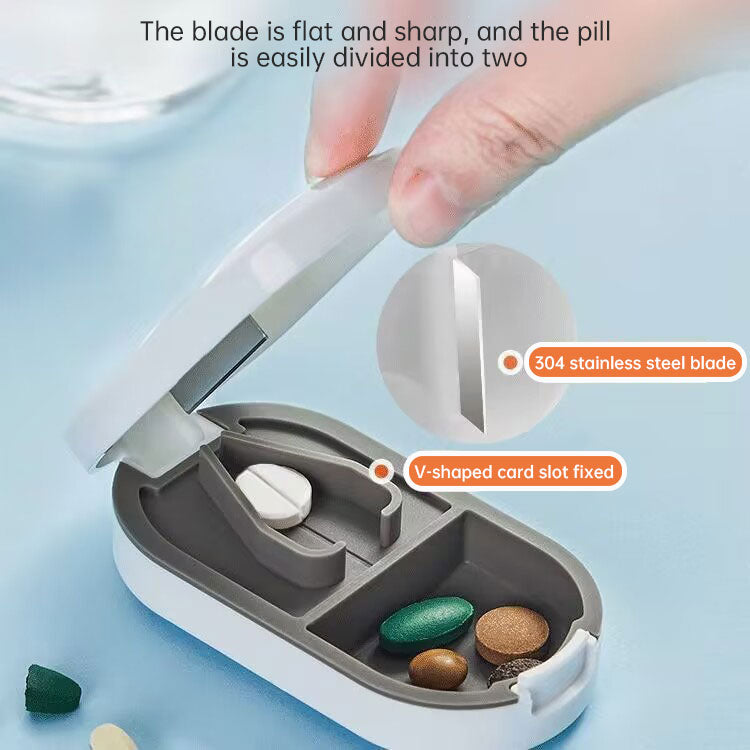 Japanese medicine cutter medicine dispenser one point two cut pill artifact quarter divider portable drug storage box - Korvel
