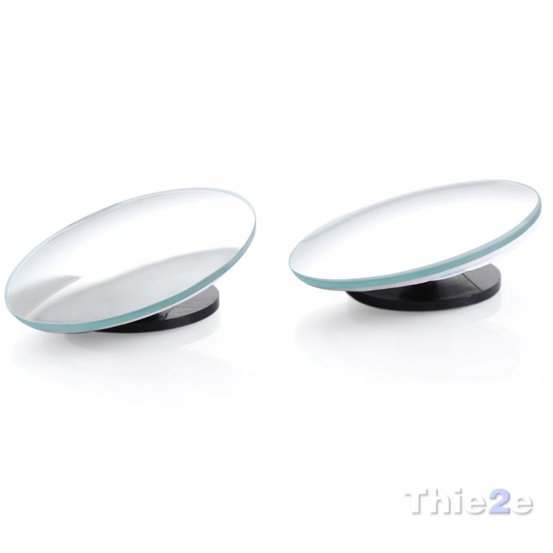 1 pair 360 Degree frameless ultrathin Wide Angle Round Convex Blind Spot mirror for parking Rear view mirror - Korvel
