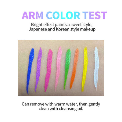 Fit Colors Fluorescent Color Liquid Eyeliner 8 Colors Waterproof Sweat-proof Quick-Drying Color Eyeliner Set - Korvel