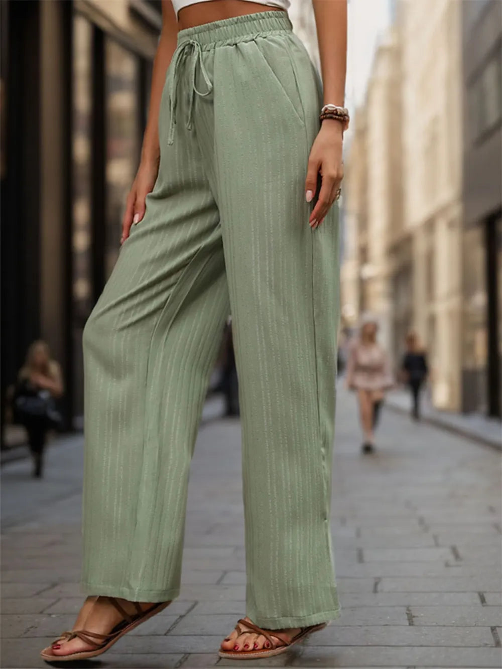 High Waist Wide Leg Pants - Korvel