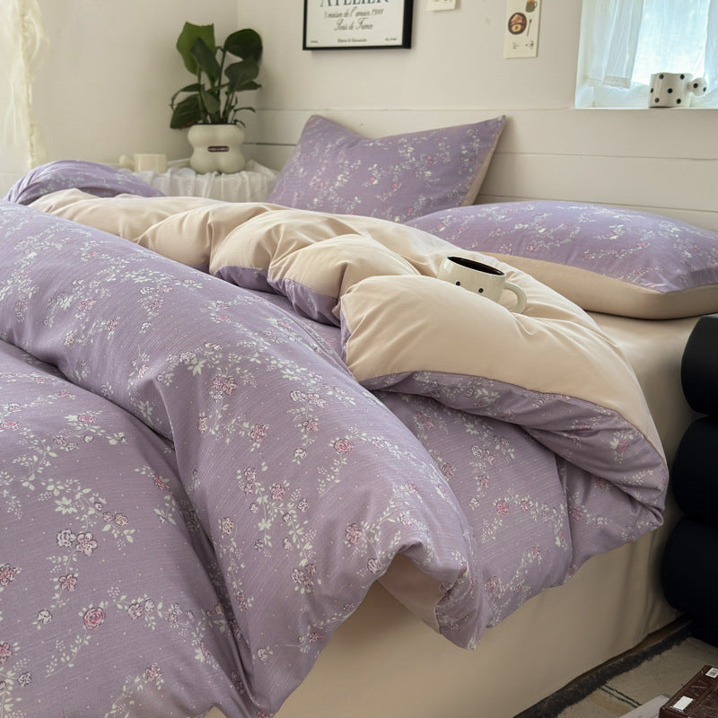 Juego de Ropa de Cama Jacquard de Cuatro Piezas de Doble Gasa