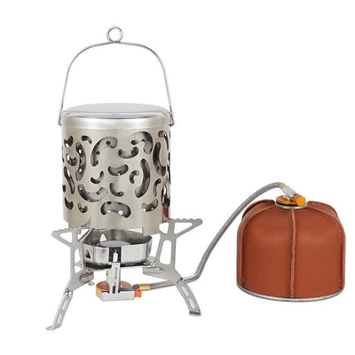 Outdoor mini stainless steel heating stove, autumn and winter camping heater, multifunctional portable heating energy heating co - Korvel