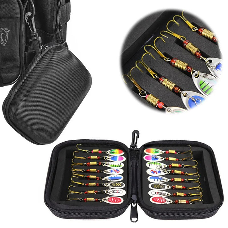 Ensemble de 16 leurres de pêche en métal avec cuillère tournante