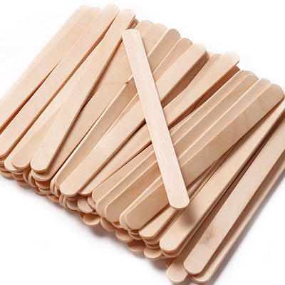 100-Piece Bag of Disposable Wooden Sticks for Hair Removal Waxing and Scraping Tools - Korvel