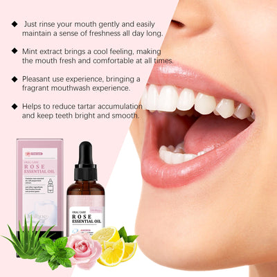 Mouth Rose Mouthwash Oral Hygiene Care Clean Tooth Stains, Gingiva And Freshen Breath - Korvel