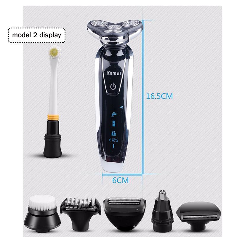 Rasoir électrique 3D Kemei 7-en-1 pour hommes et tondeuse à barbe
