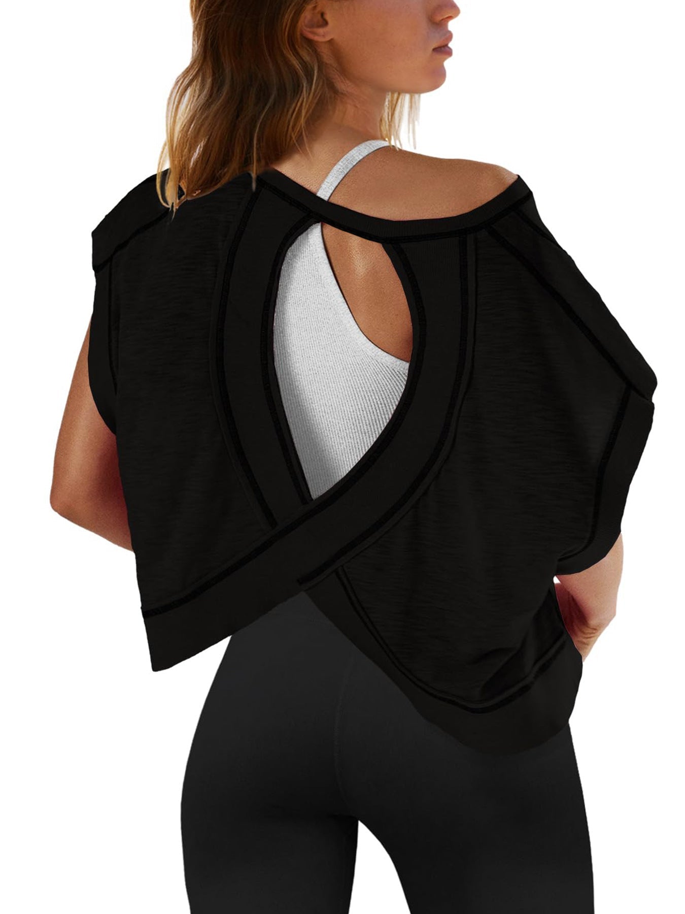 Crop Top de Yoga Sportif Femme Sans Dos - Décontracté et Respirant