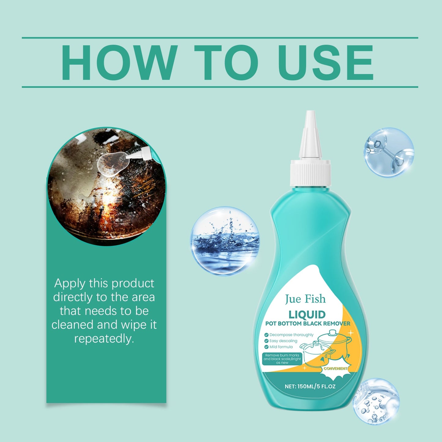 Pan Cleaner, Pan Bottom Grease Cleaner To Remove Oil And Scale Cleaning Polishing Anti-Rust Cleaning Liquid - Korvel