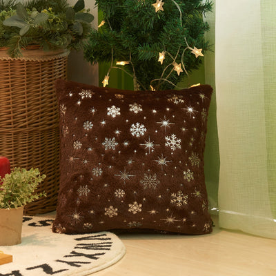 Christmas Snowflake Plush Sofa Pillowcase