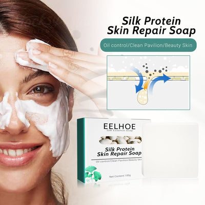 EELHOE Silk Goat Milk Hand Soap Deep Cleansing&Repairing Skin Moisturizing&Tender Silk Goat Milk Cleansing Soap - Korvel