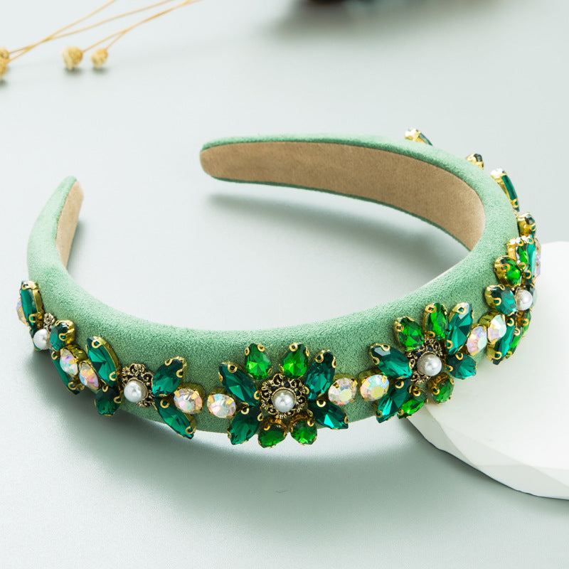New Baroque Crystal Flower Headwear Wide Brim High Quality Hair Accessories - Korvel