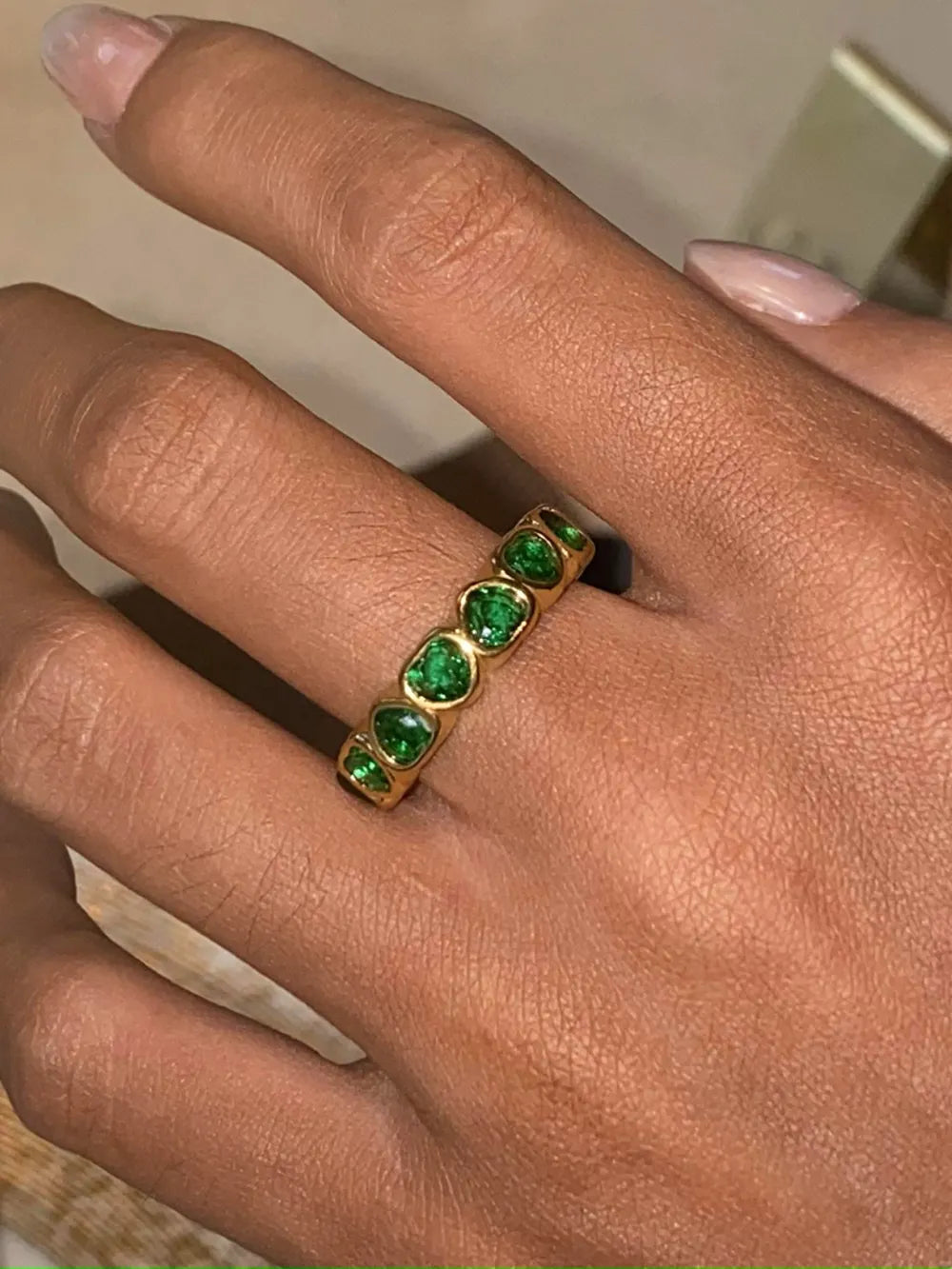 18K Gold-Plated Inlaid Zircon Ring - Korvel