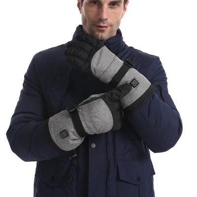 Intelligent temperature control heating gloves USB charging heating outdoor skiing cycling electric heating gloves - Korvel