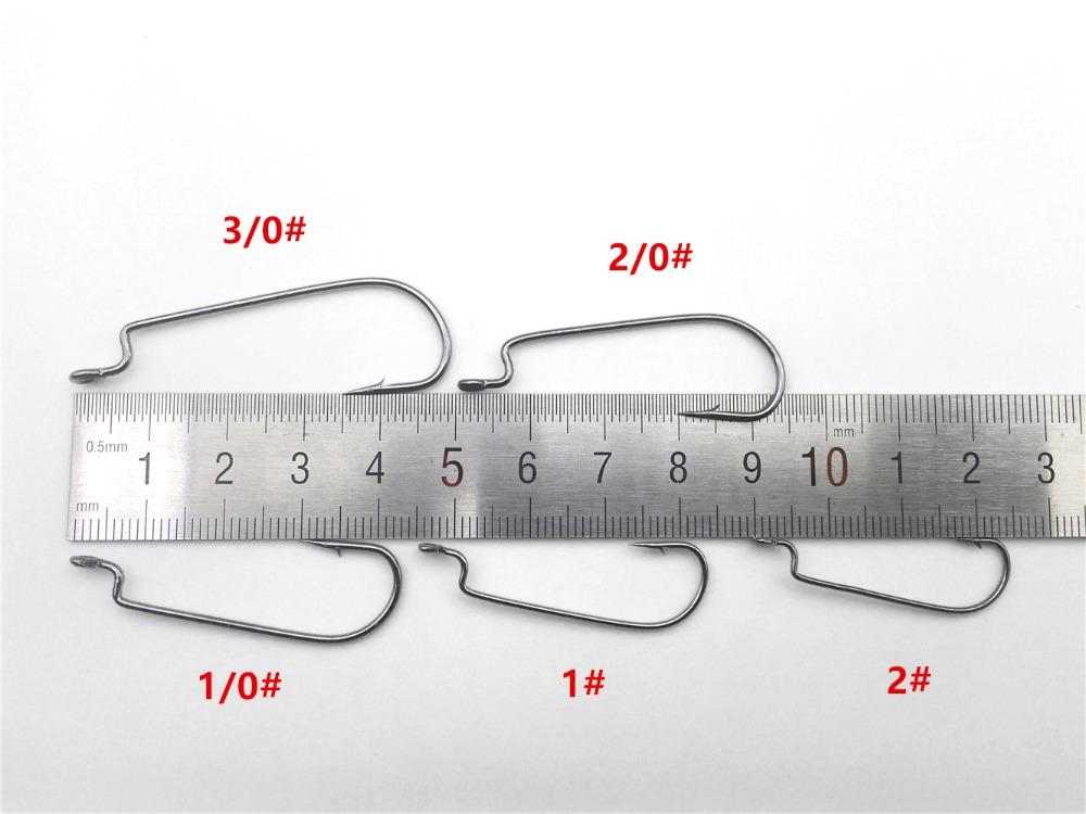 Rompin 100pcs/box 2#-3/0# 5 size Jig head HookSingle Fishing Hooks - Korvel