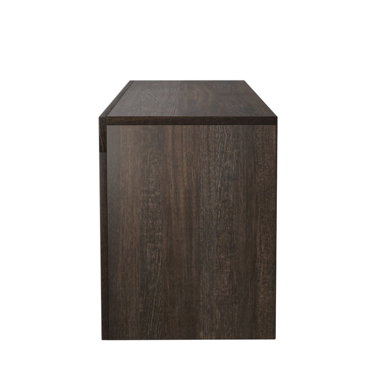 Modern Brown TV Stand with Toughened Glass Shelf
