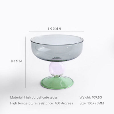 Elegant Heat-Resistant Stained Glass Dessert Bowl