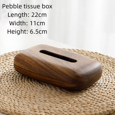 Solid wood tissue box simple household paper box hotel dining table office wooden paper box - Korvel