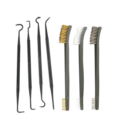 7pcs/Set 3pcs Steel Wire Brush + 4pcs Nylon Pick Set Universal Gun Hunting Cleaning Kit Tactical Rifle Pistol Gun Cleaning Tool - Korvel