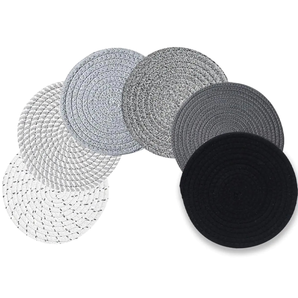Ensemble de 6 sous-plat en coton premium de 8" - Tapis de chaleur résistants pour la cuisine