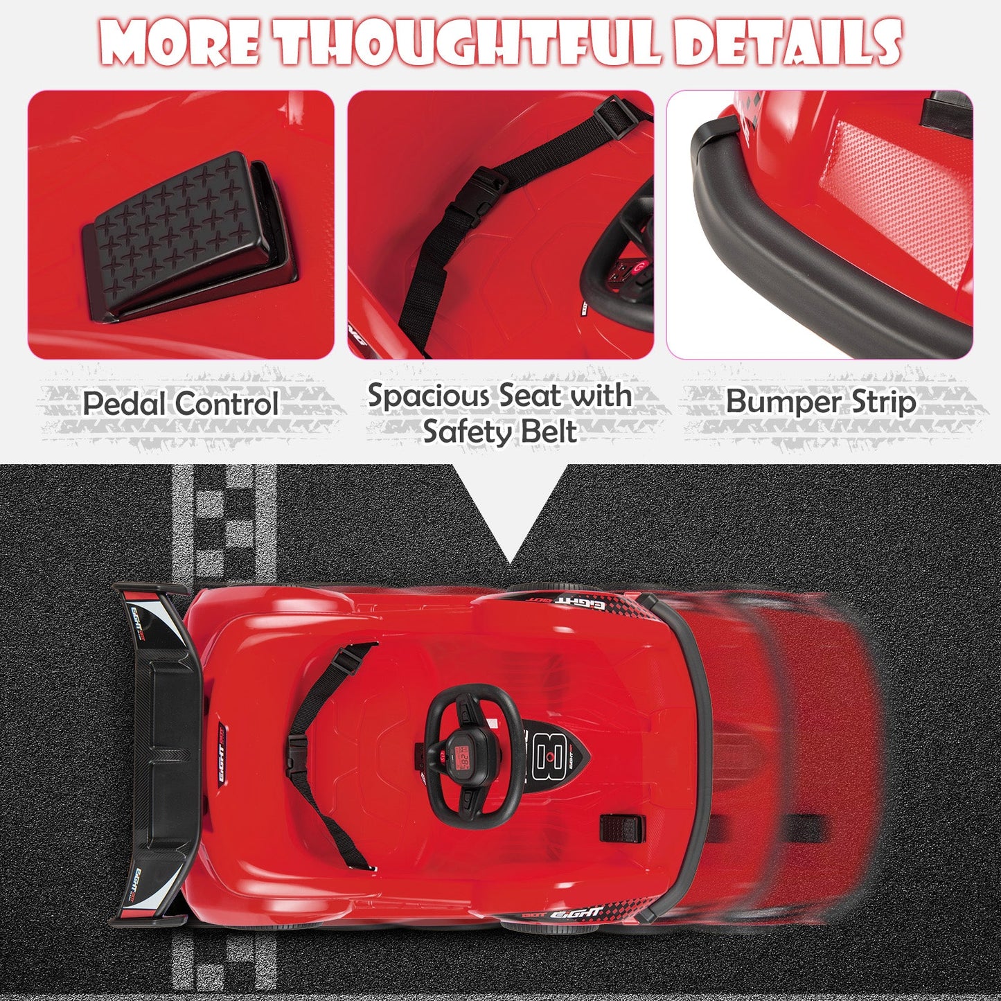 6V Kids Ride On Go Cart with Remote Control - Red