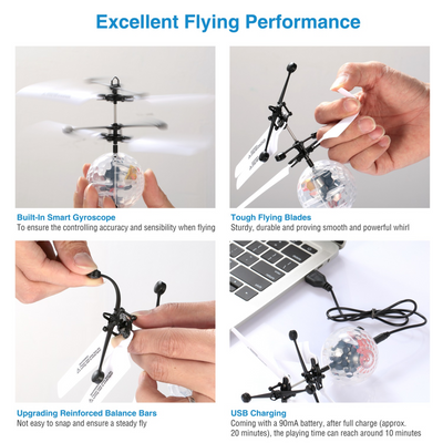 Infrared Induction Flying Ball Drone with LED Lights