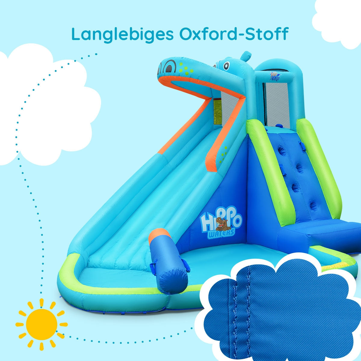 Inflatable Water Pool with Splash and Slide