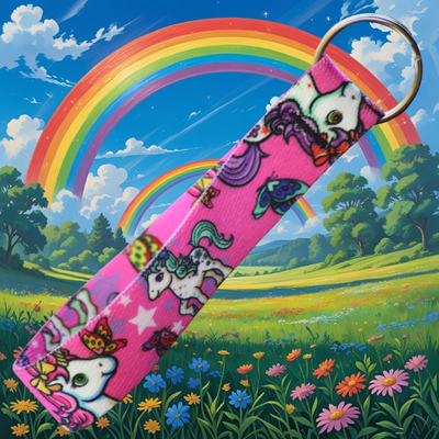 Cartoon Unicorn Keychain Wrist Lanyard - Korvel