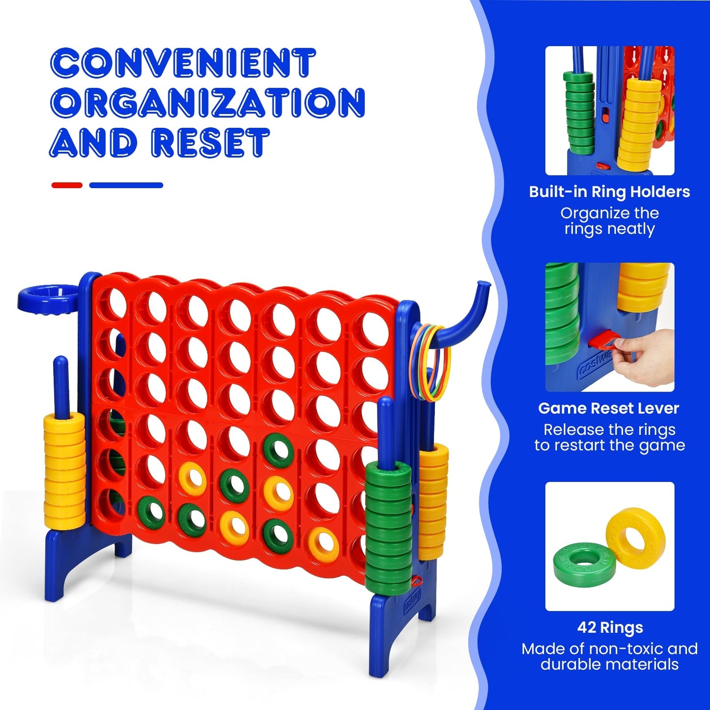 Juego Gigante 4-en-Raya de 2.5Ft - Azul