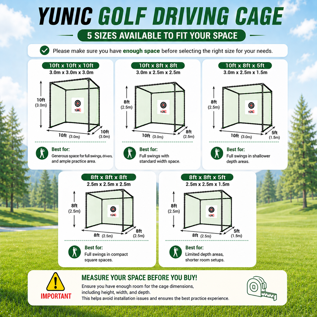 Jaula de práctica de golf Ultimate (verde): mejora tu juego