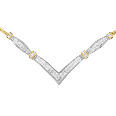 Collier Déclaration en Diamant en Or 14K en Forme de 'V' - 2,00 Cttw