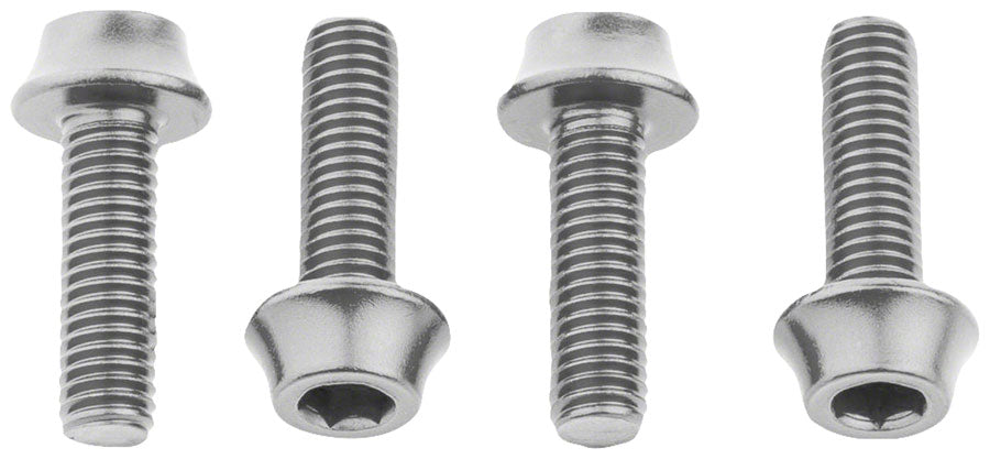 Tornillos para portabotellas Wolf Tooth - Juego de 4 de aluminio plateado