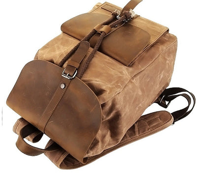 Waterproof Crazy Horse Leather Casual Backpack