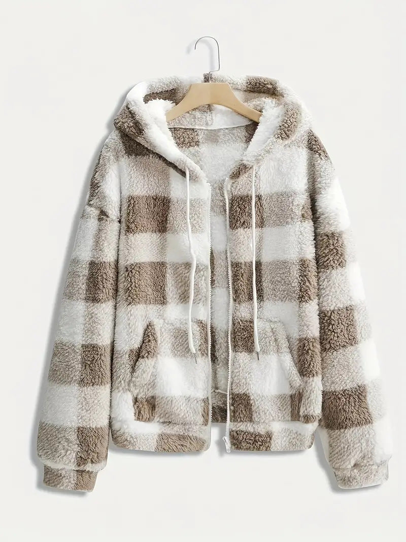 Sudadera de felpa con cremallera casual y elegante de manga larga
