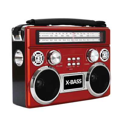 All-in-One Portable 3 Band Radio with Bluetooth & Emergency Flashlight - Korvel