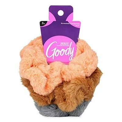 Goody Trendy Fur Scrunchies - 3 Count