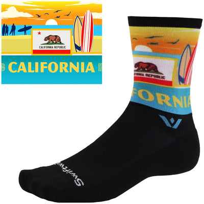 Swiftwick Vision Impression National Park Crew Socks - California Small