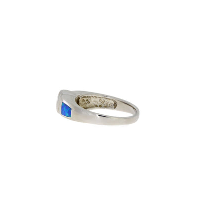 Bague de fiançailles en argent sterling avec zircon cubique et opale créée