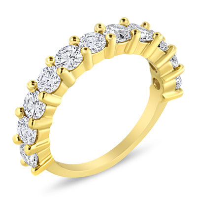 14K Yellow Gold Plated Sterling Silver 2.00 Cttw Diamond Band Ring - Size 7