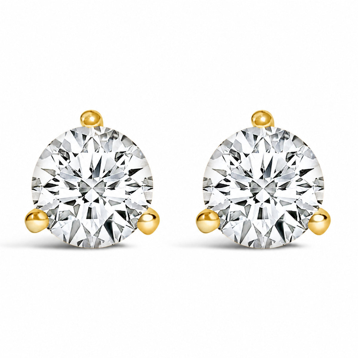 Boucles d'oreilles à clou en diamant cultivé en laboratoire de 2,0 carats en or blanc 14K