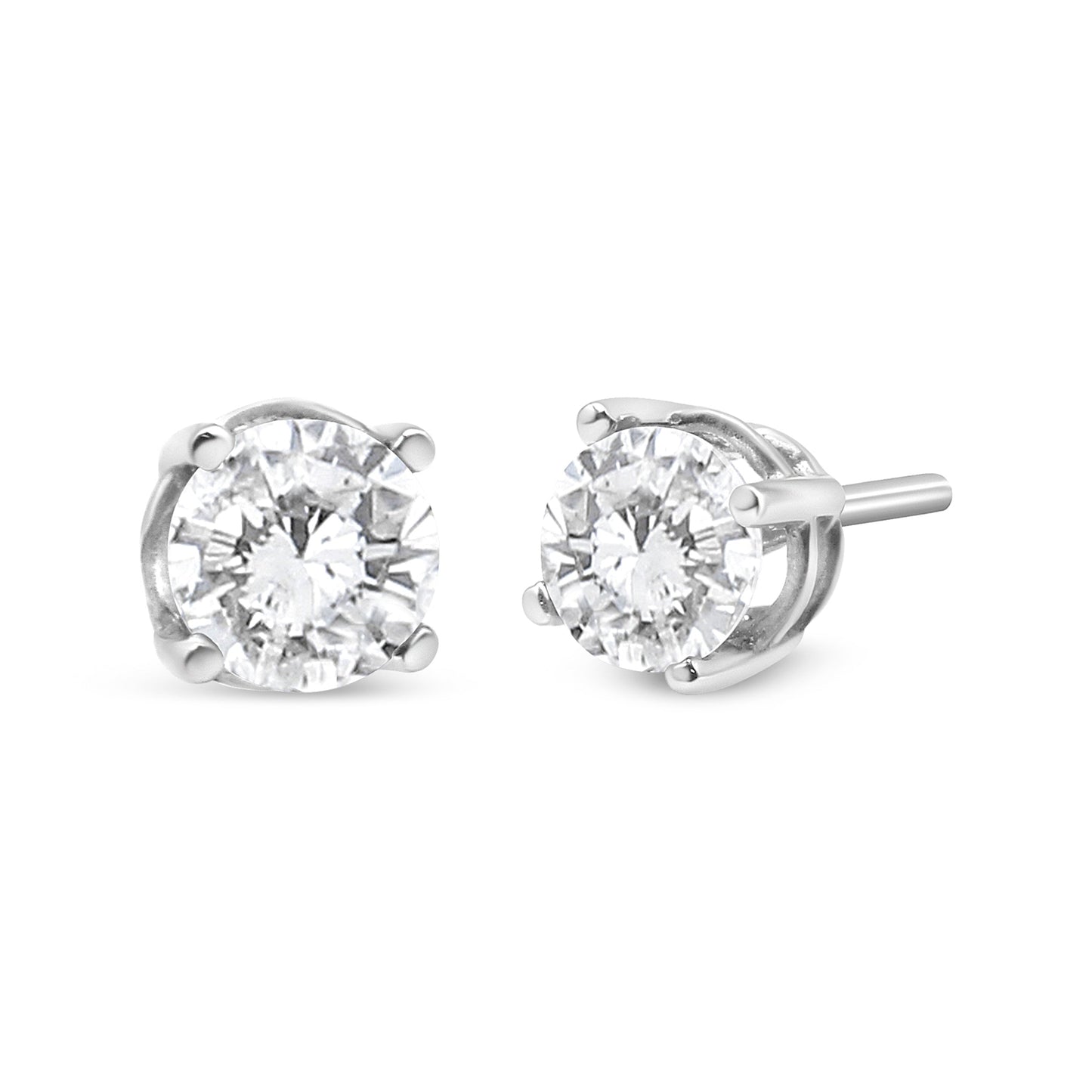 14K White Gold Lab Grown Diamond Classic Stud Earrings