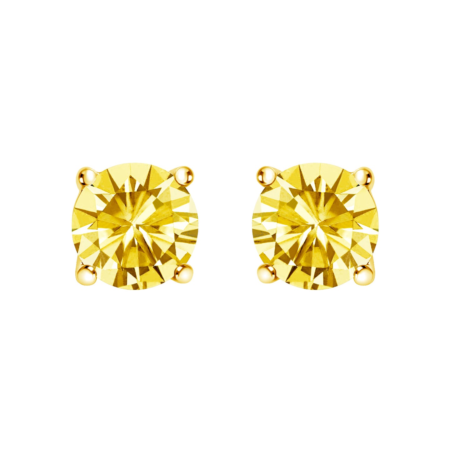 Boucles d'oreilles en diamant jaune lab-grown en or blanc 14K