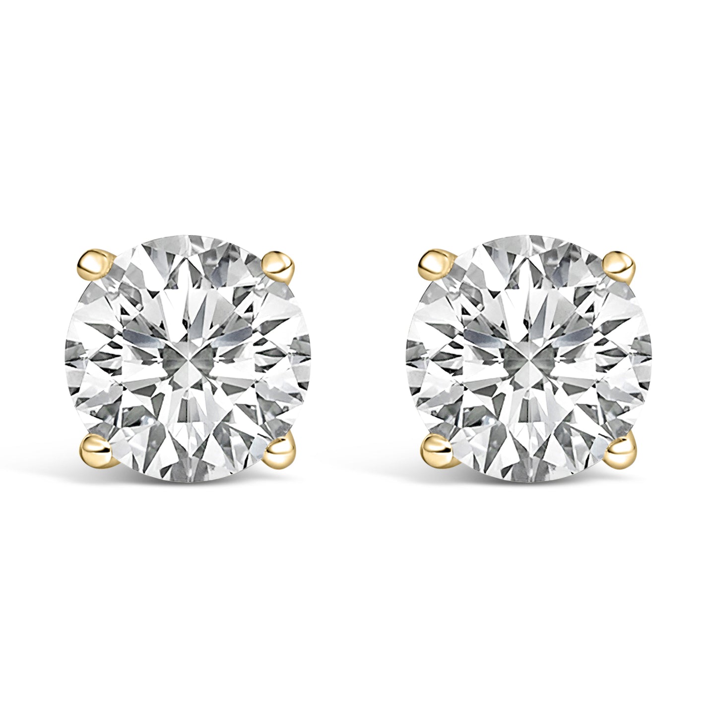 Boucles d'oreilles clous en diamant lab-grown en or blanc 14K