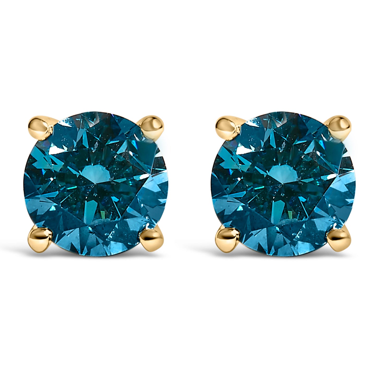 Boucles d'oreilles en diamant bleu cultivé en laboratoire en or blanc 14K